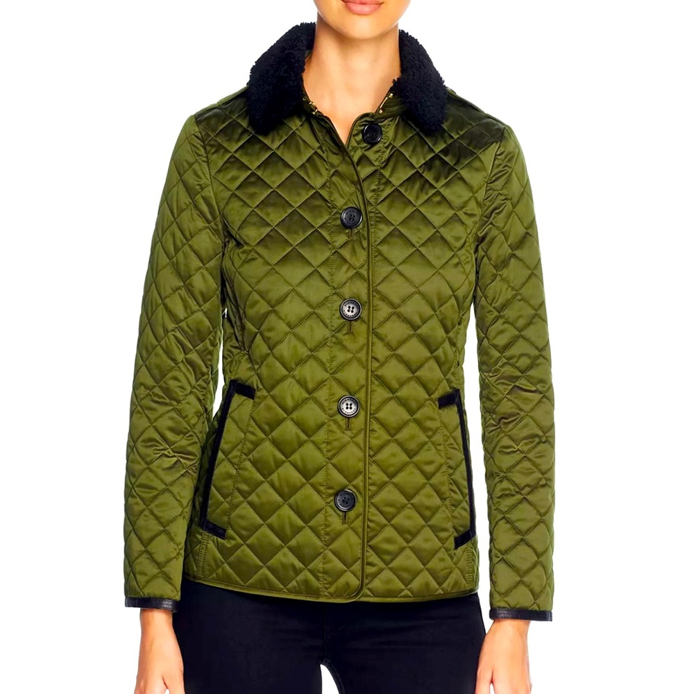 Burberry's iconic London quilted Ashurst jacket. Olive color
